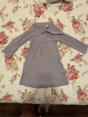 kate quinn Lavender Long-Sleeve bamboo Dress with Collar